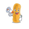 Cartoon character of shigella flexneri having a megaphone Royalty Free Stock Photo