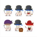 Cartoon character of shiitake mushroom with various pirates emoticons Royalty Free Stock Photo