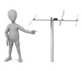 Cartoon character showing antenne Royalty Free Stock Photo