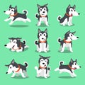 Cartoon character Siberian husky dog poses Royalty Free Stock Photo