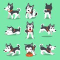 Cartoon character Siberian husky dog poses