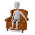 Cartoon character sits on chair Royalty Free Stock Photo