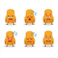 Cartoon character of slice of butternut squash with sleepy expression