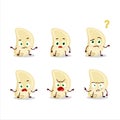 Cartoon character of slice of garlic with what expression