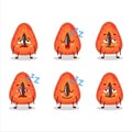 Cartoon character of slice of mamey with sleepy expression Royalty Free Stock Photo