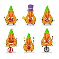 Cartoon character of slice of papaya with various circus shows