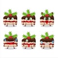 Cartoon character of slice of pudding cake christmas with smile expression