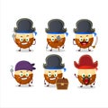 Cartoon character of slice of salak with various pirates emoticons Royalty Free Stock Photo