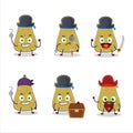 Cartoon character of slice of squash with various pirates emoticons