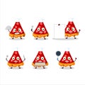Cartoon character of slice of strawberry tart with various chef emoticons Royalty Free Stock Photo