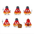 Cartoon character of slice of strawberry tart with various pirates emoticons Royalty Free Stock Photo