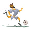 Cartoon character of a soccer player Royalty Free Stock Photo