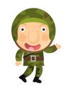 Cartoon character - soldier isolated on white background illustration Royalty Free Stock Photo