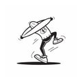 Cartoon character strikes dynamic pose in black and white style Royalty Free Stock Photo