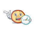 Cartoon character style apple chips having clock Royalty Free Stock Photo
