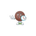 Cartoon character style chocolate ball having clock Royalty Free Stock Photo