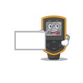Cartoon character style of dive computer holding a white board Royalty Free Stock Photo