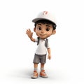 Youthful Hispanicore Child: A Crisp And Clean 3d Render Illustration