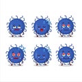 Cartoon character of substance virus with sleepy expression