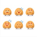 Cartoon character of sweet cookies with sleepy expression