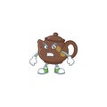Cartoon character of teapot with angry face