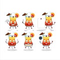 Cartoon character of tequila sunrise with various chef emoticons