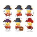 Cartoon character of tequila sunrise with various pirates emoticons