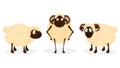 Cartoon character of three sheep.