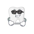 Cartoon character of tooth wearing classy black glasses