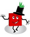 Cartoon Character with Tophat Royalty Free Stock Photo