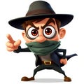 Cartoon character, villain, pointing Royalty Free Stock Photo