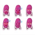Cartoon character of virus molecule with sleepy expression