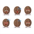 Cartoon character of walnuts with sleepy expression Royalty Free Stock Photo