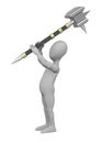 Cartoon character with war hammer - hammering Royalty Free Stock Photo