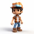 Volumetric Lighting: Realistic 3d Pixel Art Of Caden With Hat Royalty Free Stock Photo