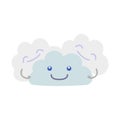 Cartoon Character Weather Forecast Sign Friendly Clouds. Vector