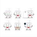 Cartoon character of white baby diapers with various chef emoticons