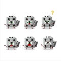 Cartoon character of white dice new with what expression