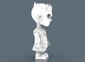 Horror cartoon character white walkers ona white background 3D-Rendering