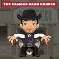 Cartoon character in Wild West - bank robber