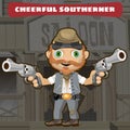 Cartoon character Wild West - cheerful southerner Royalty Free Stock Photo