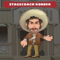 Cartoon character in Wild West - stagecoach robber Royalty Free Stock Photo