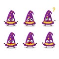 Cartoon character of wizard hat with what expression