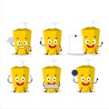 Cartoon character of yellow chalk with various chef emoticons