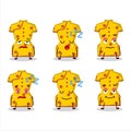 Cartoon character of yellow clothing of chinese woman with sleepy expression