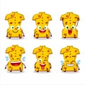 Cartoon character of yellow clothing of chinese woman with smile expression