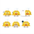 Cartoon character of yellow construction helmet with various chef emoticons