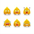 Cartoon character of yellow dried leaves with smile expression