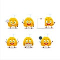 Cartoon character of yellow dried leaves with various chef emoticons