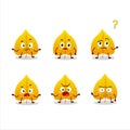 Cartoon character of yellow dried leaves with what expression